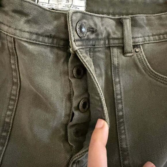 Free People Women's Green High Rise Utility Ankle Cargo Jeans Pants Size 29 - Picture 4 of 11